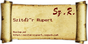 Szitár Rupert névjegykártya
